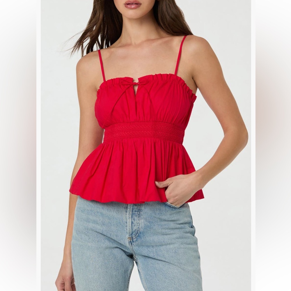 Astr the Label Bubble Hem Prairie Holiday Peplum Camisole Top Size: XL